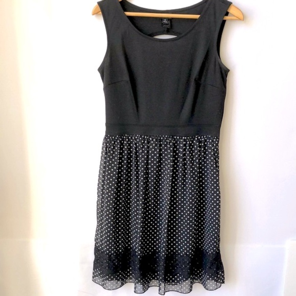 Enfocus Black and Polka‎ Dot MIDI Dress Size 6